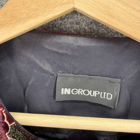 In Group LTD Blazer Women 12 Black Floral Button Up Long Sleeve Crew Neck Casual - Picture 3 of 7